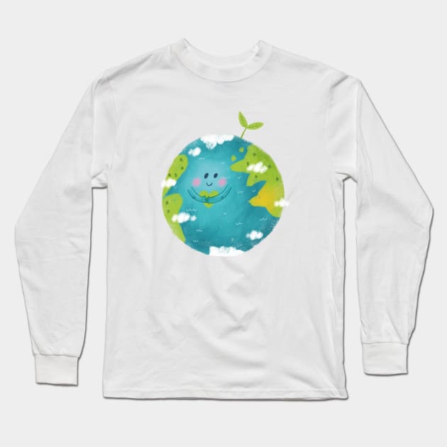 Planet Earth Long Sleeve T-Shirt by Geeksarecool